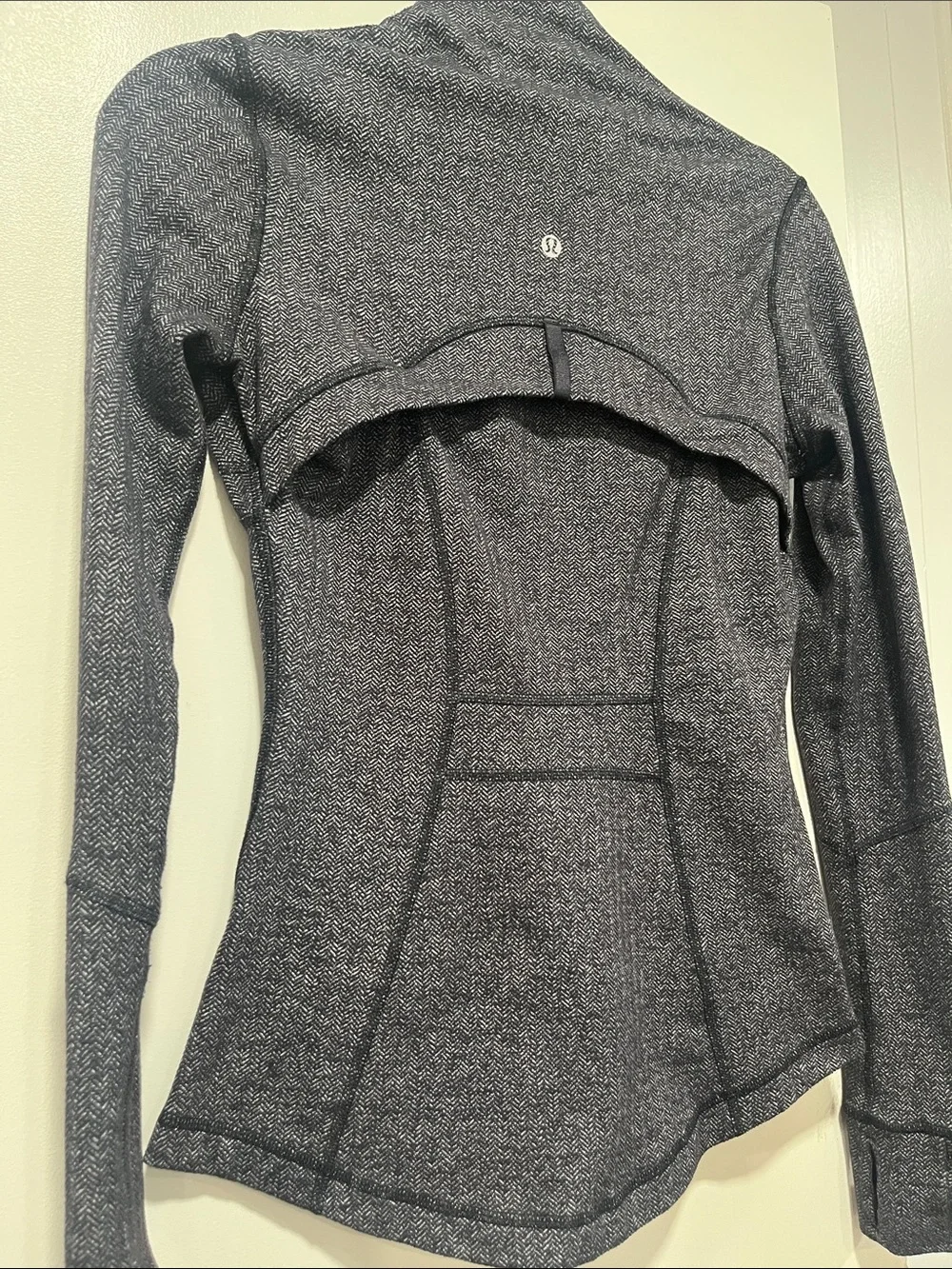 lululemon athletica Gray Herringbone Full-Zip Bomber Jacket